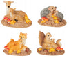 Herbsttiere Mutter Kind 4er Set 12x10x10cm Polyester