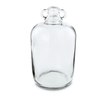 Vase Glasflasche Form Doppelohr D18 H33cm Klar