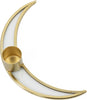 Kandelaar Maan glas/metaal 3x14x2,5×8,5cm goud