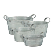 Inca Wanne rund grau matt Satz von 4 - h18xd32cm