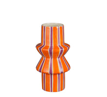 Vase Linien Töpferei Orange - h19.5xd10cm