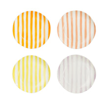 Elfi Frühstücksteller orange l.lila rosa gelb 4 sortiert - h2xd19cm