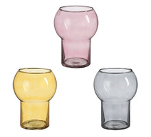 Gumbo Vase Glas grau rot orange 3 sortiert - h15.5xd11cm