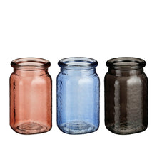 Sally Vase Glas l.rosa blau schwarz 3 sortiert - h16,5xd9,5cm