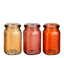 Sally Vase Glas l.braun l. rosa orange 3 sortiert - h16,5xd9,5cm
