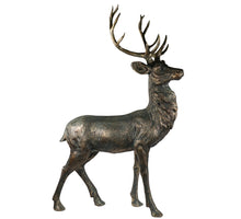 Polyresin rendier bronskleurig 81x46x127cm