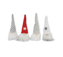 Gnom aus Stoff, 7 x 7 x 19 cm, 4 verschiedene Ausführungen.