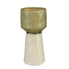 Vase Steingut ecru grün - h24.5xd11.5cm