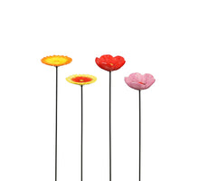 Garten Stick Mohn gelb 4 sortiert - l12xw12xh92cm