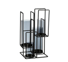Canton Kerzenständer grau - l20xb20xh41cm