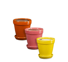 Madrid Topf rund hellgelb-orange-rosa 3-fach sortiert – H11,5xD11,5cm