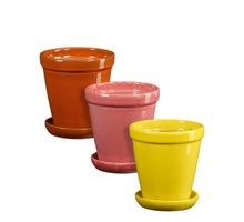 Madrid Topf r.gelb orange r.pink 3-fach sortiert - h17xd16cm