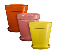 Madrid Topf gelb orange rosa 3-fach sortiert - H33xT30cm