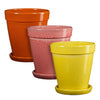 Madrid pot rond l.geel oranje l.roze 3 assorti - h33xd30cm