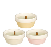 Kerze gelb rosa beige 3-fach sortiert – h5,5xd11,5cm