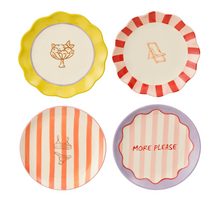 Kann Frühstücksteller gelb orange lila rot 4-fach sortiert - H2xB20cm