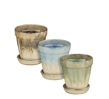 Madrid Topf rund l. blau braun mintgrün 3-fach sort. - H11,5xT11,5cm