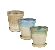 Madrid Topf rund hellblau braun mintgrün 3-fach sortiert – H17xT16cm