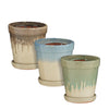 Madrid pot round l. blue brown mint green 3 assorted - h24xd22cm