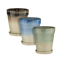 Madrid Übertopf rund hellblau braun mintgrün 3-fach sortiert – H44xT38cm