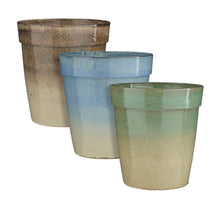 Madrid Topf rund l. blau braun mintgrün 3-fach sortiert - h62xt59,5cm