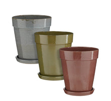 Madrid Topf rund matt roségrau grün 3-fach sortiert – H44xØ38cm