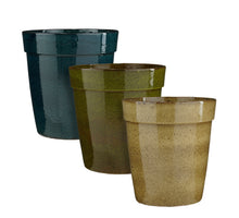 Madrid Topf rund creme d.grün d.blau 3-fach sortiert - h53xd50,5cm