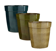 Madrid Topf rund cremefarben d.grün d.blau 3-fach sortiert - h62xd59,5cm