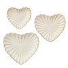 Deko-Teller Herz Creme 3er Set - L19xB17,5xH3cm