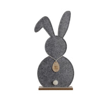 Kaninchen Filz grau auf Basis mdf L.51cm x B.6.2cm x H.24cm