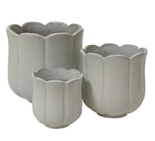 Set of 3 Blossom Pflanzgefäße Terrakotta-Ton Off-White 42cm x 42cm