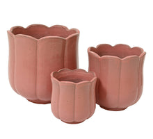 Set aus 3 Blossom Pflanzgefäßen Terrakotta Ton Rosa 42cm x 42,5cm