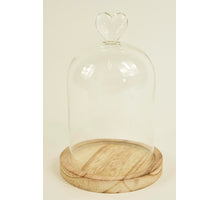 BELL GLASHERZ D11X16,5H AUF HOLZSOCKEL NATUR