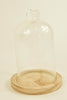 GLASHERZ BELL D13X19H AUF HOLZSOCKEL NATUR