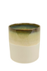 Keramiktopf, zylindrisch, D13x13,5H, creme/braun