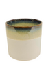 KERAMIK-ZYLINDER-TOPF D16X15H CREME/BRAUN