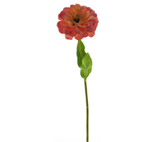 Zinnia spray  w/lvs pink 45cm