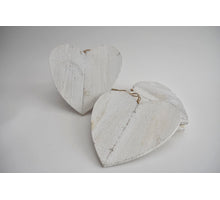 Houten hart 25cm 5stk white-wash