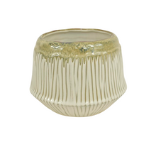Keramiktopf glasiert D20x14,8 cm, creme/weiß