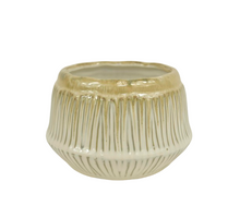 Keramiktopf glasiert D17x10,7H creme/weiß