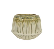 Keramiktopf glasiert D14x10,3H Creme/Weiß
