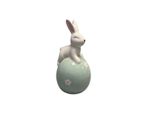EGG/BUNNY CERAMIC 12,3H WHITE/LGREEN