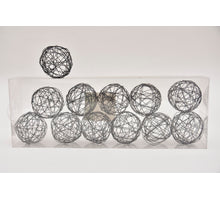 Metal wire ball 5,5cm 12pc. black