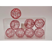 Metalldrahtball 7,5 cm 8 Stück. rot