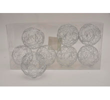 Metalldrahtball 7,5 cm 8 Stück Silber