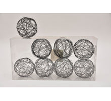 Metalldrahtball 7,5 cm 8 Stück. schwarz