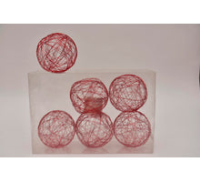 Metalldrahtball 10 cm 6 Stück. rot