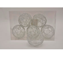 Metalldrahtball 10 cm 6 Stück. weiß