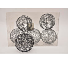 Metalldrahtball 10 cm 6 Stück. schwarz