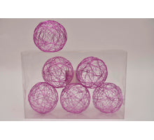 Metalldrahtball 10 cm 6 Stück. lila